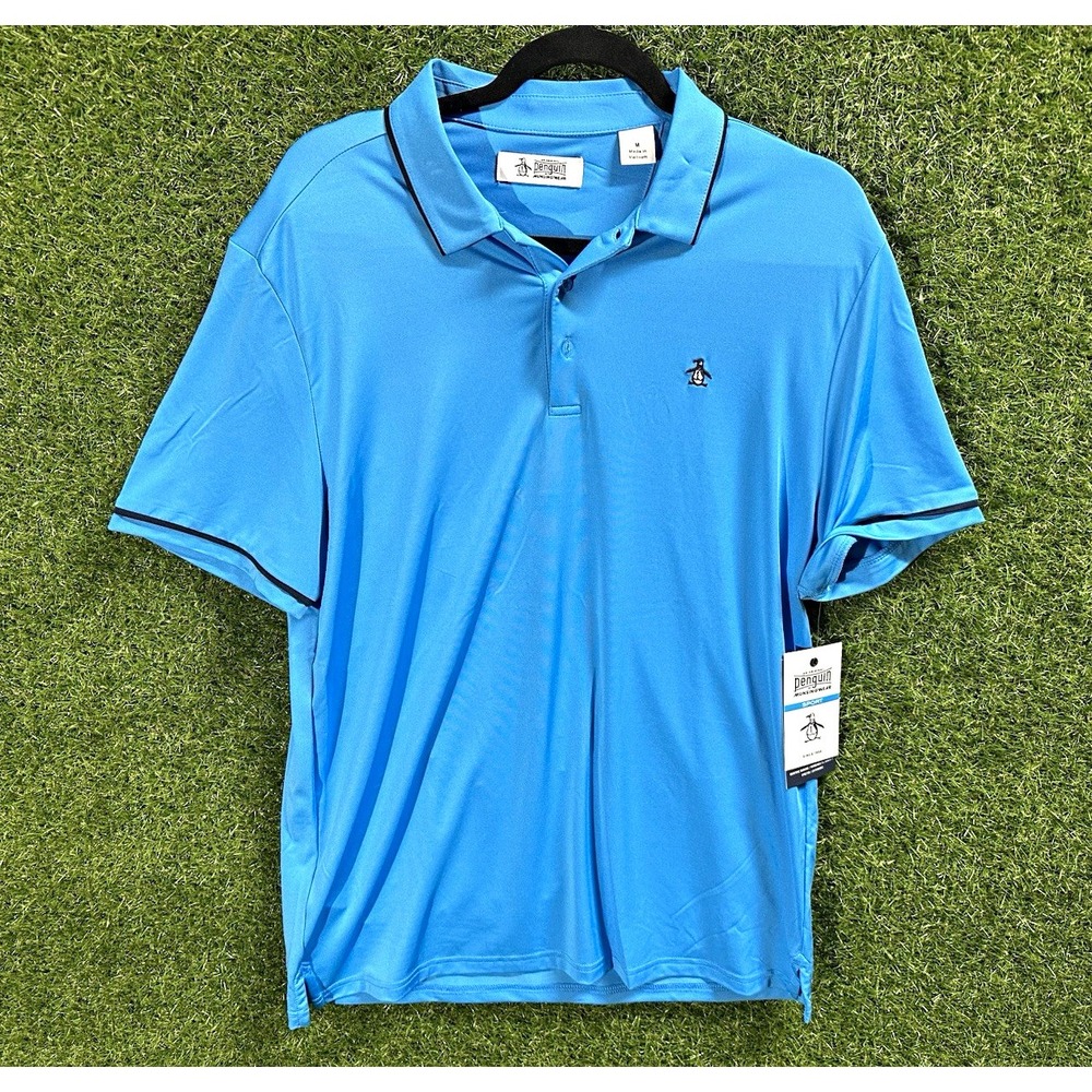 Original Penguin Sport Blue Golf Polo Shirt Short Sleeve Men's M